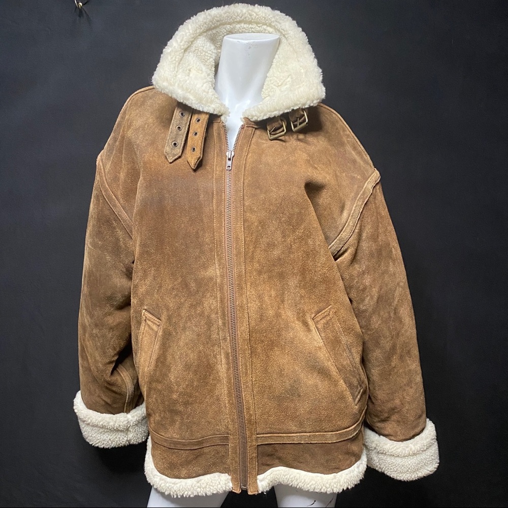 Wilsons Leather, Vintage, Leather Flight Jacket, Medium Brown, Men’s medium